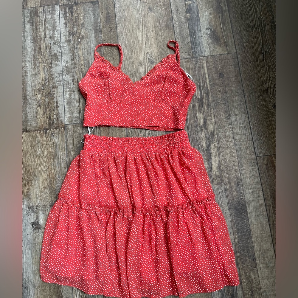 Morning mist two piece skirt set
